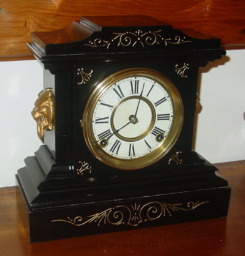 Ansonia La France black mantel clock circa 1886