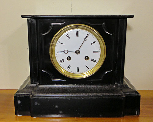 French Black Mantel clock with L. Marti Movement
