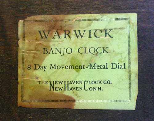 New Haven Warwick Banjo Clock